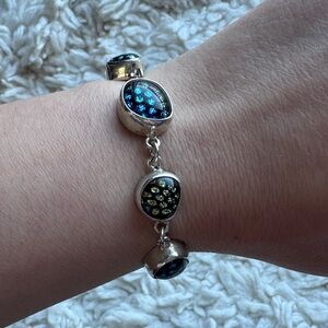 Art Glass Sterling Silver Bracelet‎